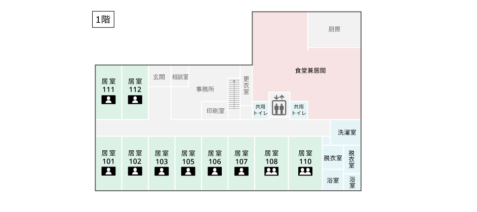 サービス付き高齢者向け住宅アンジェス岐阜南鶉フロアガイド1階