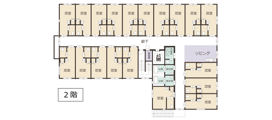 サービス付き高齢者向け住宅アンジェス彦根フロアガイド2階