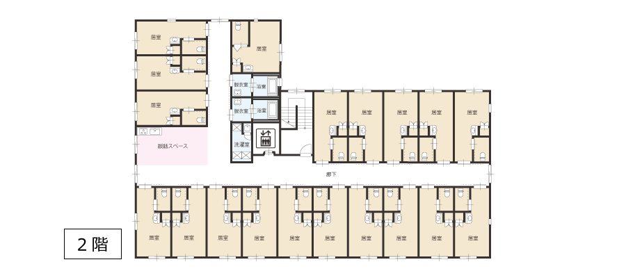 サービス付き高齢者向け住宅アンジェス彦根城フロアガイド2階
