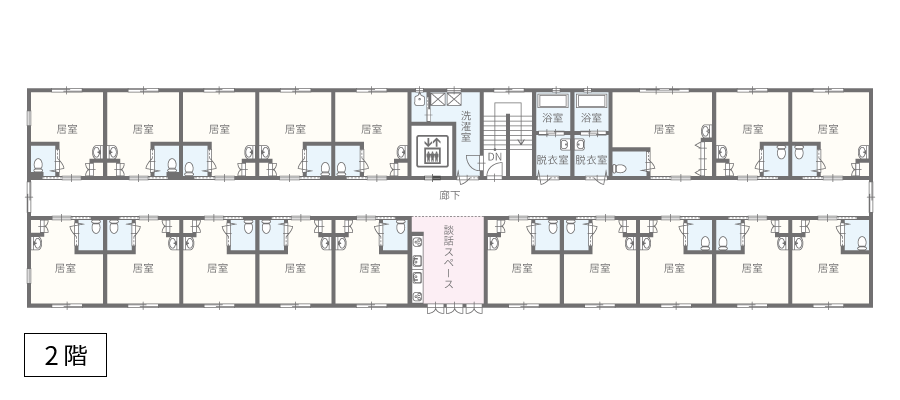 サービス付き高齢者向け住宅アンジェス姫路フロアガイド2階