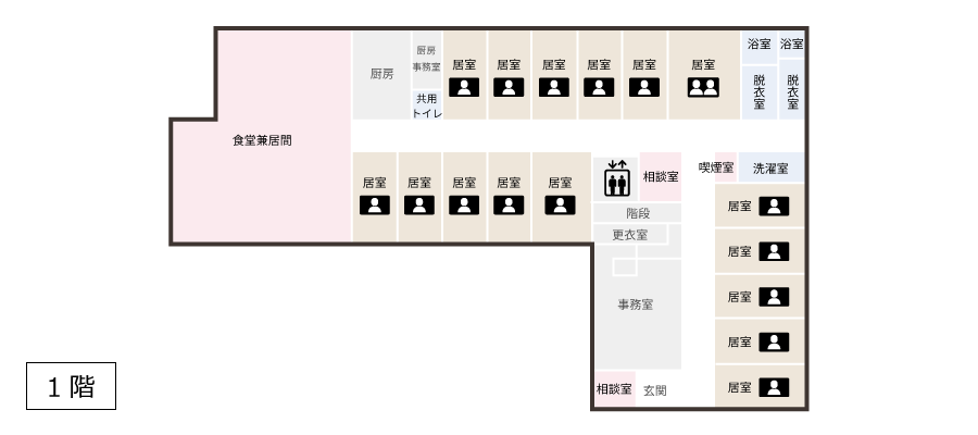 サービス付き高齢者向け住宅アンジェス加古川フロアガイド1階