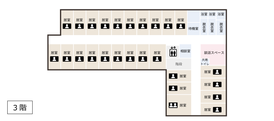 サービス付き高齢者向け住宅アンジェス加古川フロアガイド3階
