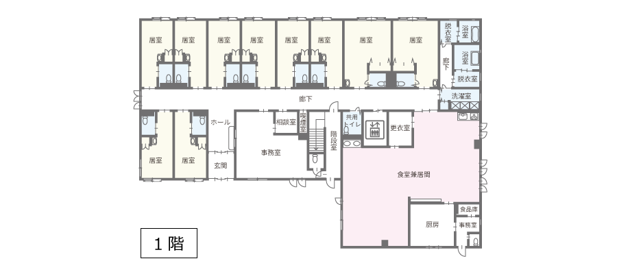 サービス付き高齢者向け住宅アンジェス西焼津フロアガイド1階
