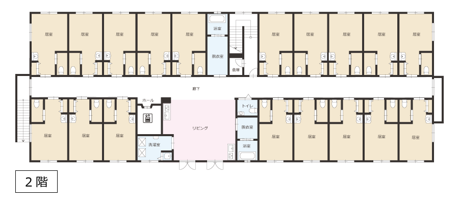 サービス付き高齢者向け住宅アンジェス大元フロアガイド2階