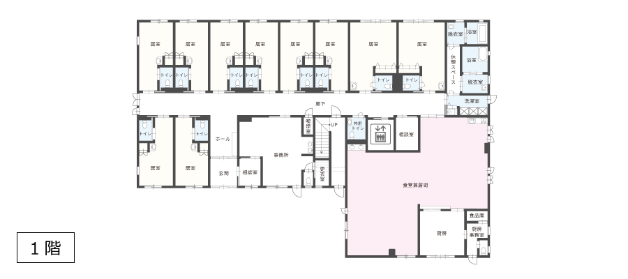 サービス付き高齢者向け住宅アンジェス宇治木幡フロアガイド1階