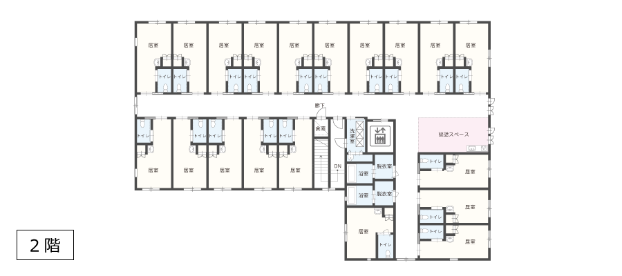 サービス付き高齢者向け住宅アンジェス宇治木幡フロアガイド2階
